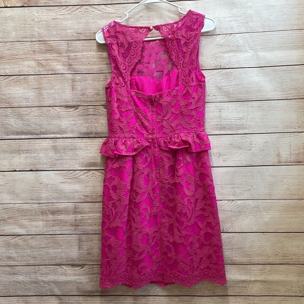 LILLY PULITZER KIRI MAMBO CORDED LACE DRESS IN HOT PINK‎ - Picture 4 of 8
